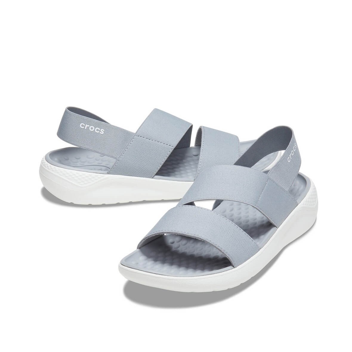 Crocs LiteRide Stretch Sandal Light Grey/White (Açık Gri/Beyaz) Bayan  Terlik & Sandalet
