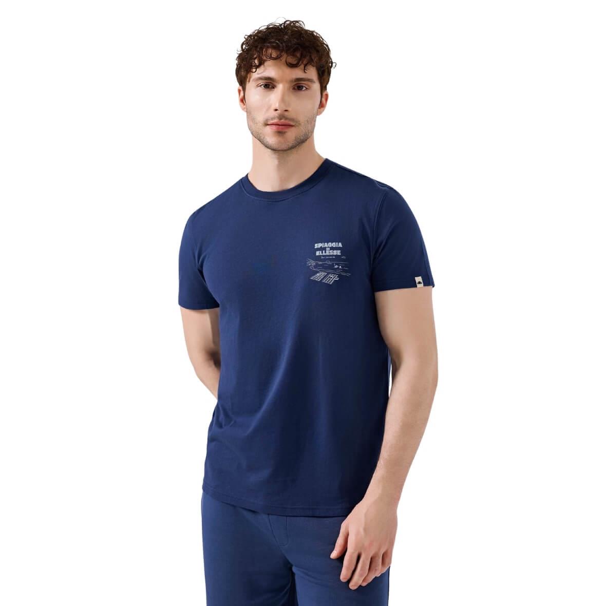 Ellesse 6SM5065-NV Bisiklet Yaka Erkek T-Shirt - Lacivert