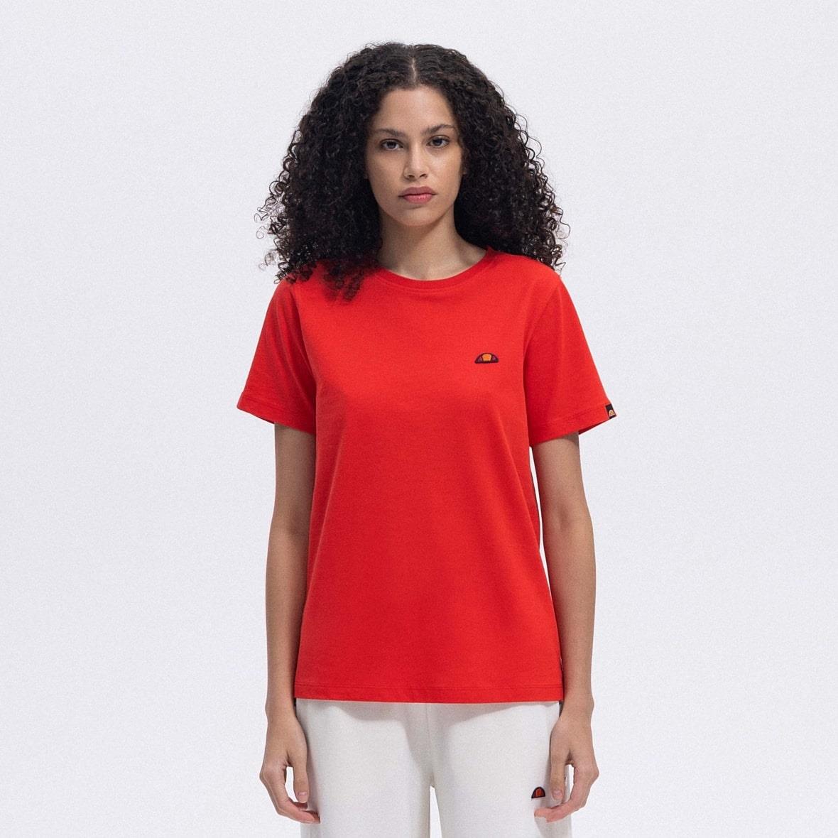 Ellesse EF174-RD Bisiklet Yaka Kadın T-Shirt - Kırmızı