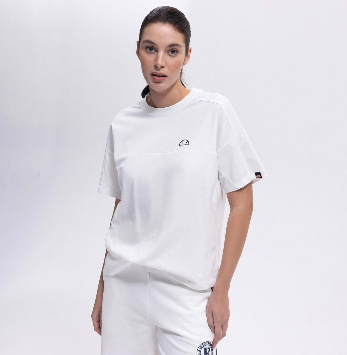 Ellesse EF394-OF Oversize Tee Kadın T-Shirt - Kırık Beyaz