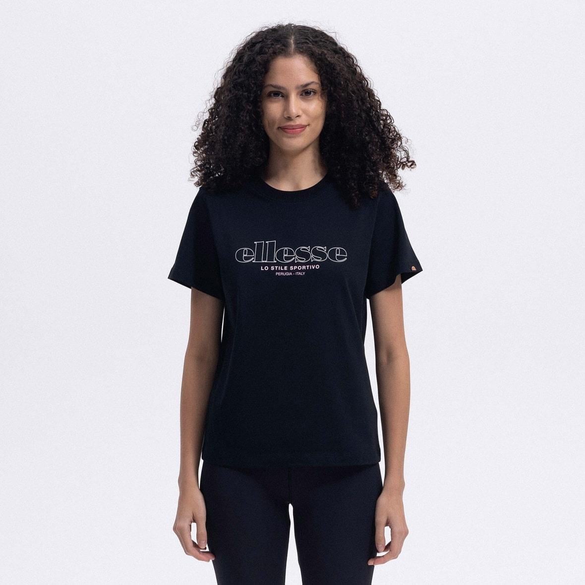 Ellesse EF445-BK Bisiklet Yaka Kadın T-Shirt - Siyah