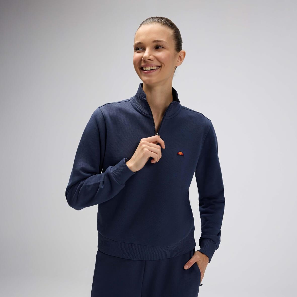 Ellesse EF557-NV Yarım Fermuarlı Kadın Sweatshirt - Lacivert