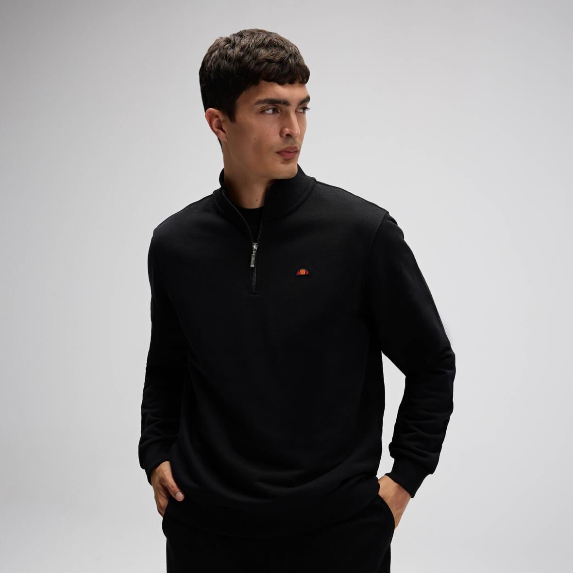 Ellesse EF580-BK Yarım Fermuarlı Erkek Sweatshirt - Siyah