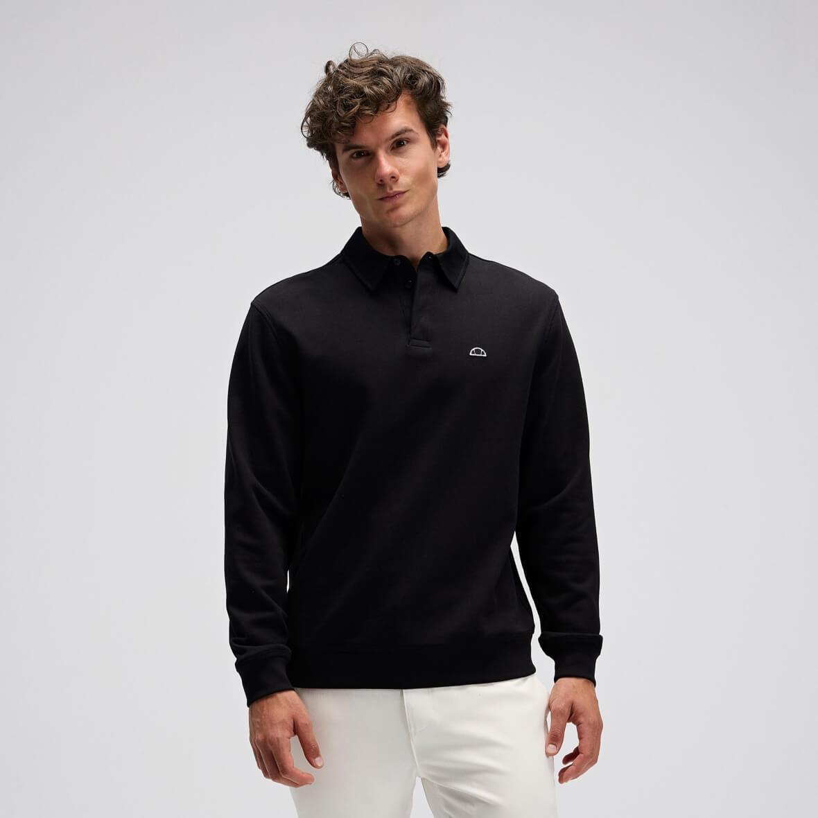 Ellesse EF633-BK Polo Yaka Erkek Sweatshirt - Siyah