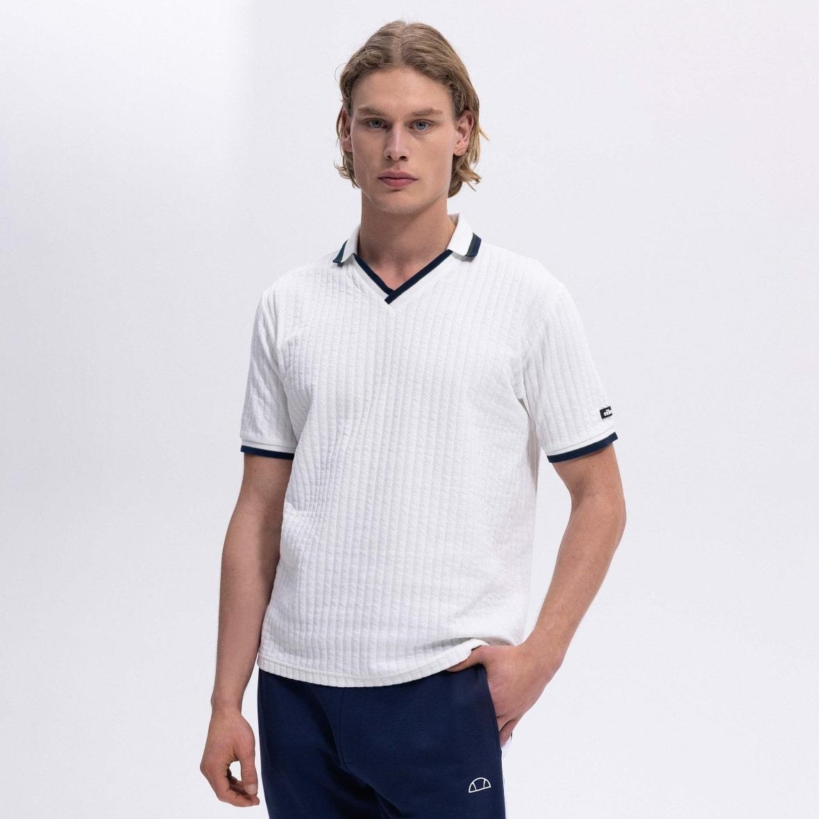 Ellesse EM491-OF Polo Yaka Erkek T-Shirt - Kırık Beyaz