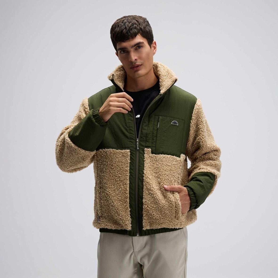 Ellesse EM511-BG Fermuarlı Polar Erkek Mont - Haki / Bej