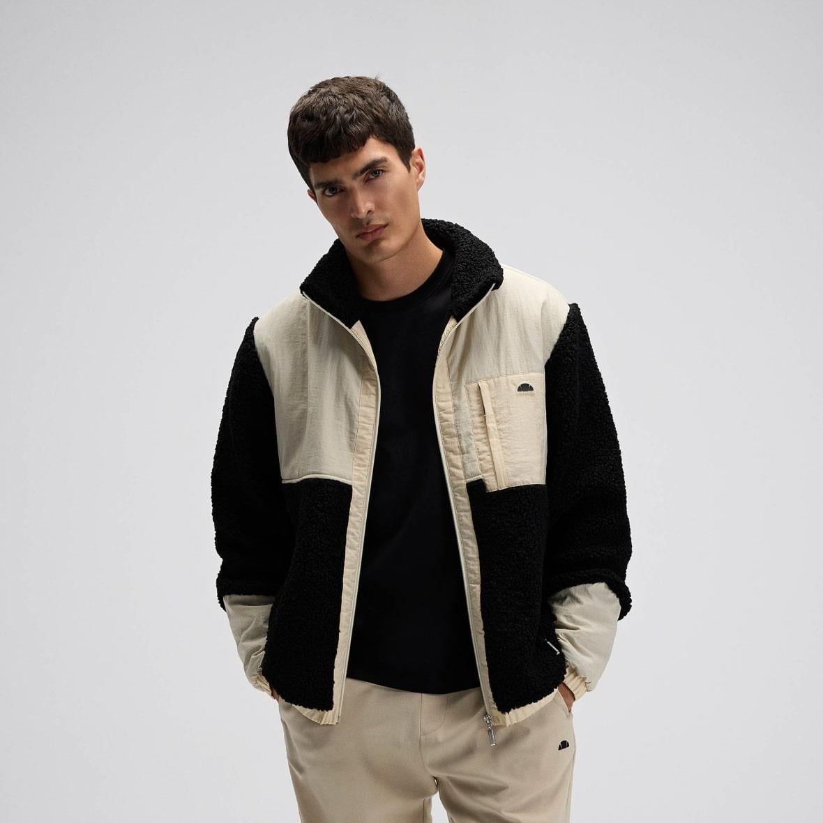 Ellesse EM511-BK Fermuarlı Polar Erkek Mont - Bej / Siyah