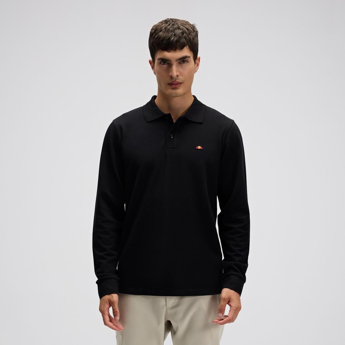 Ellesse EM582-BK Erkek Polo Yaka Sweatshirt - Siyah
