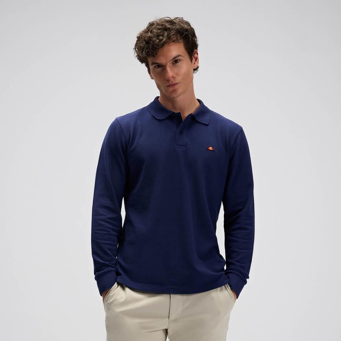 Ellesse EM582-NV Erkek Polo Yaka Sweatshirt - Lacivert