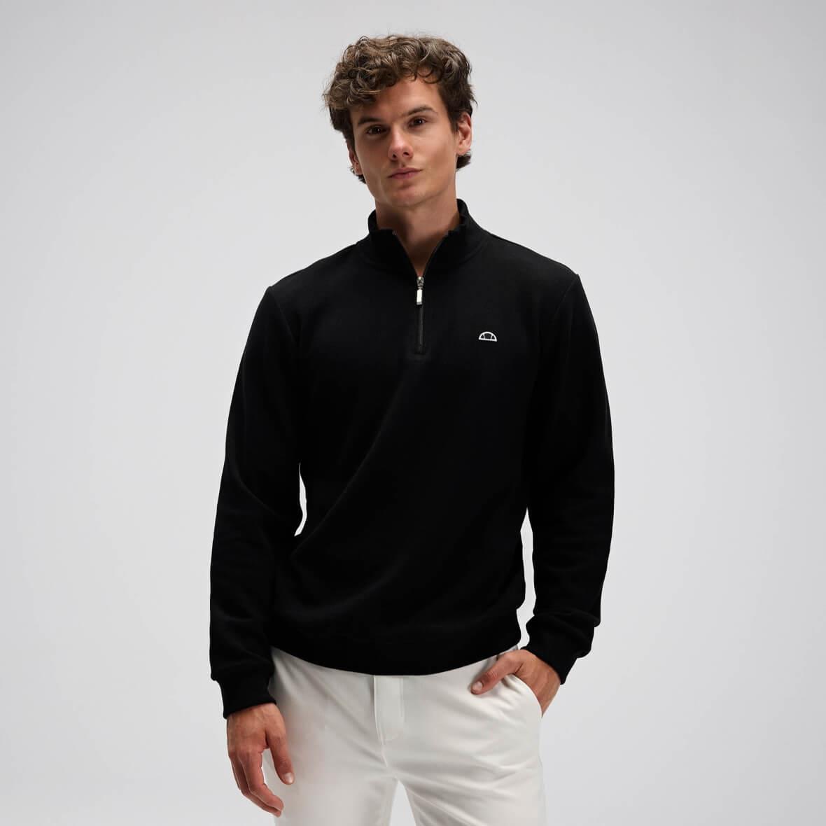 Ellesse EM603-BK Yarım Fermuarlı Erkek Sweatshirt - Siyah