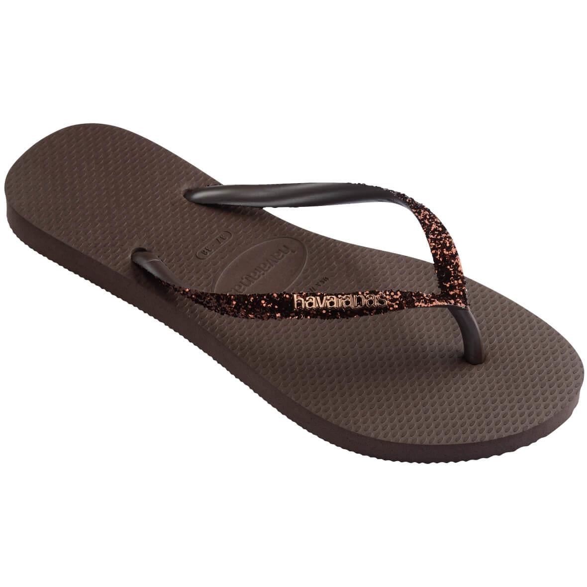 Havaianas Slim Glitter II FC Kadın Terlik - Koyu Kahve