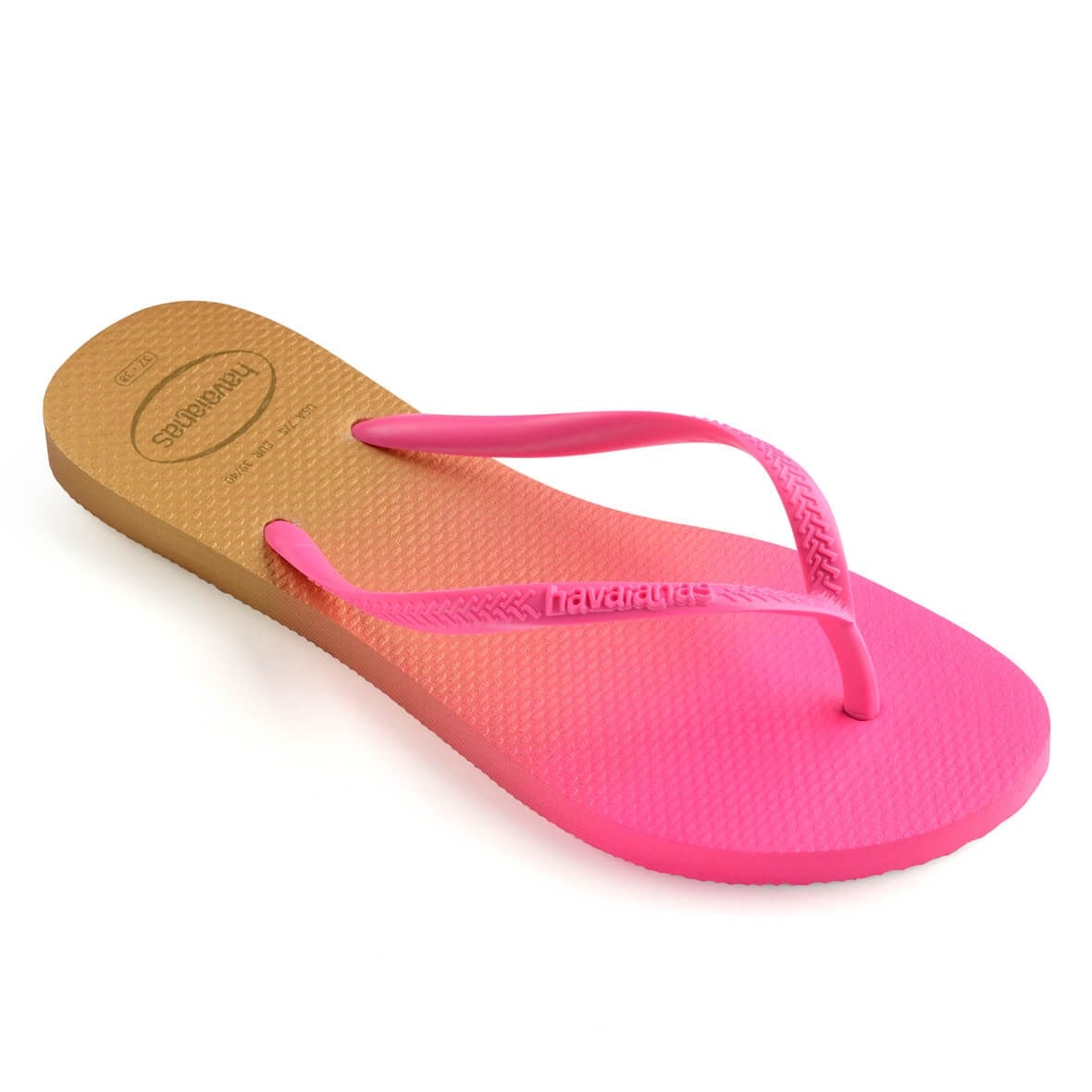 Havaianas Slim Gradient Bayan Terlik - White/Fluorescent Pink Flux