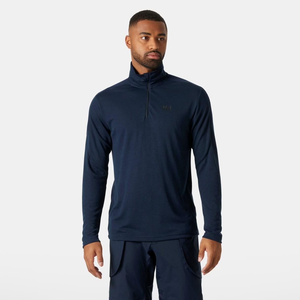 Helly Hansen HP 1/2 Zip Pullover 2.0 Uzun Kollu Erkek T-Shirt - Lacivert
