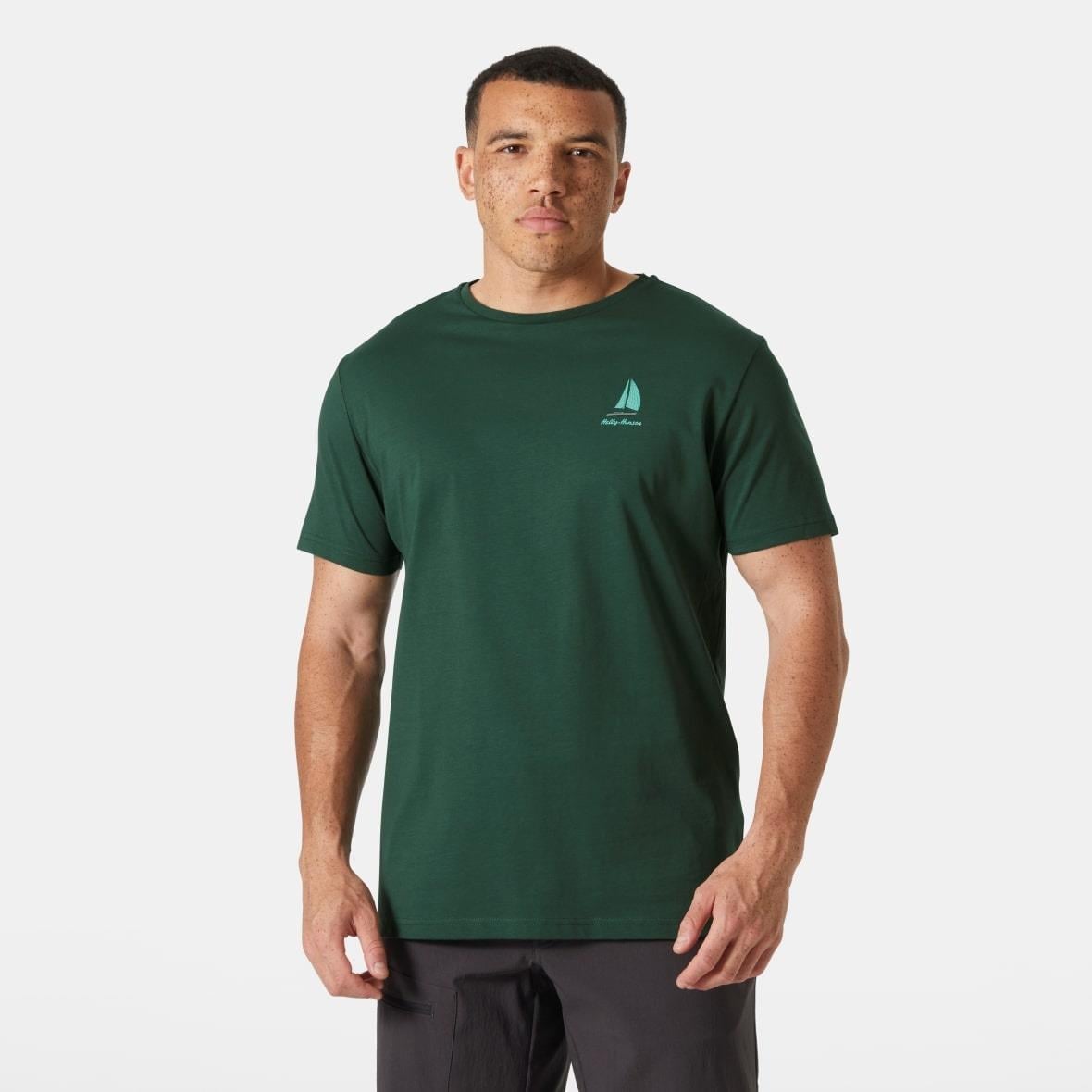 Helly Hansen Shoreline TShirt 3.0 Erkek T-Shirt - Koyu Yeşil