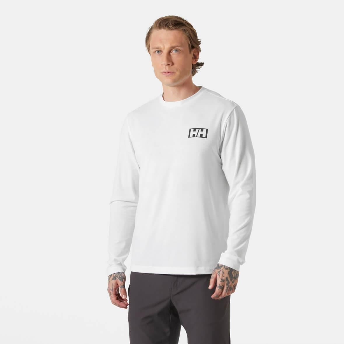 Helly Hansen Skog Graphic LS Uzun Kollu Erkek T-Shirt - Beyaz
