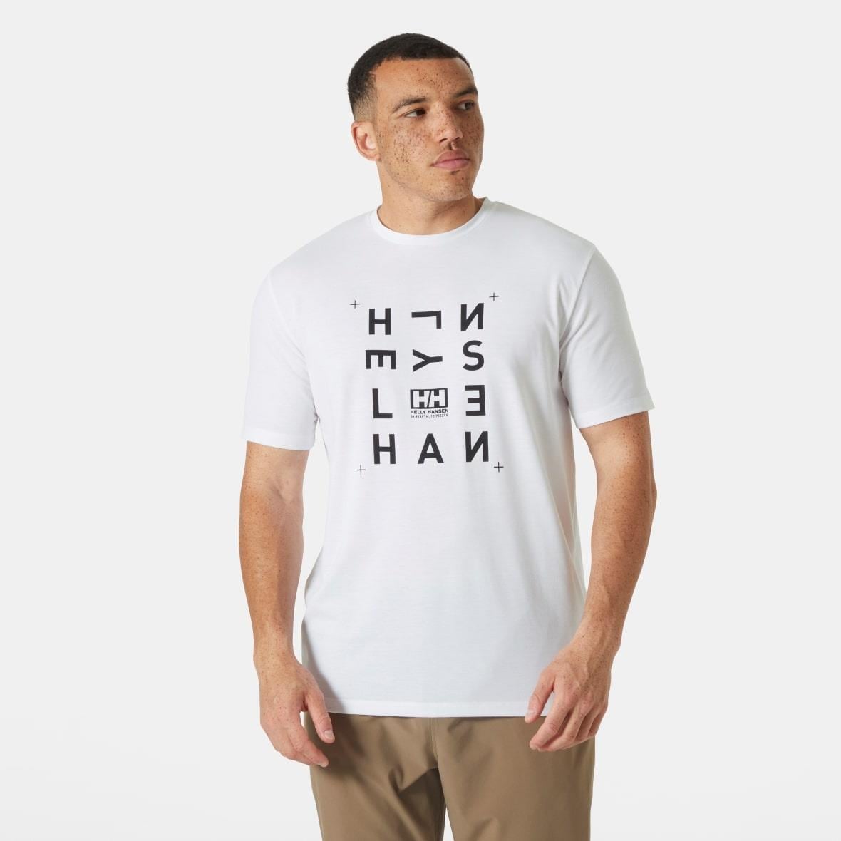 Helly Hansen Skog Recycled Graphic Erkek T-Shirt - Beyaz