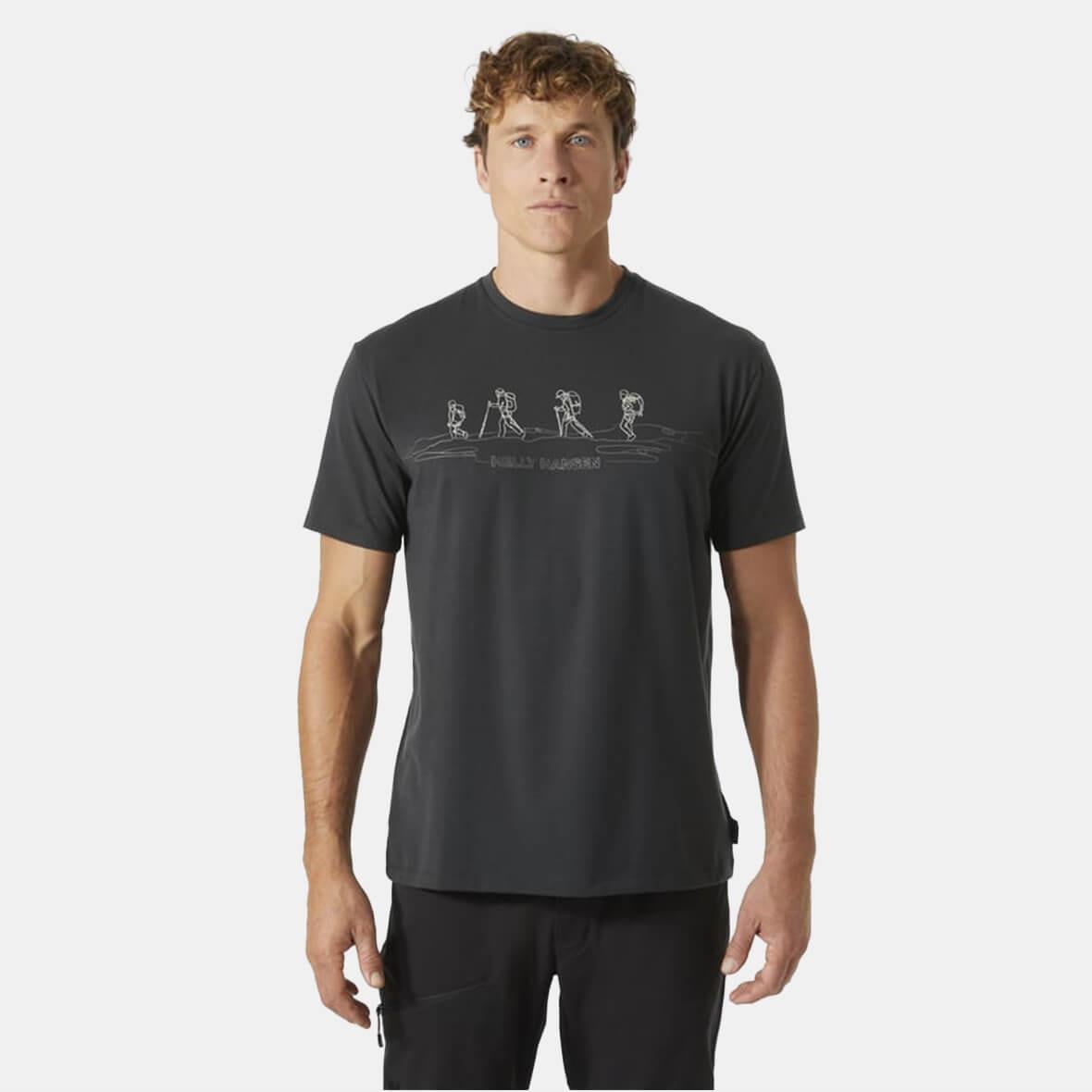 Helly Hansen Skog Recycled Graphic Erkek T-Shirt - Antrasit