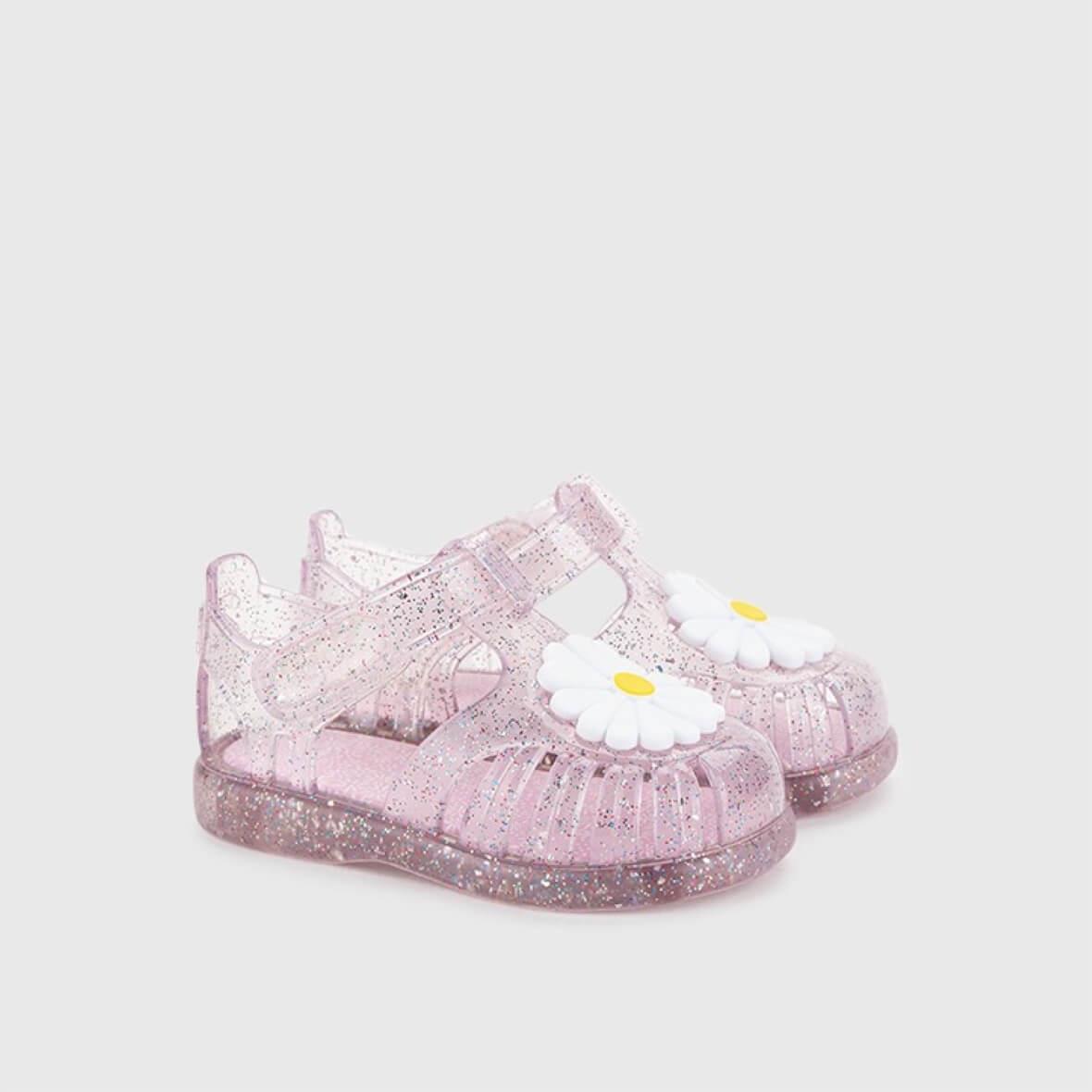 Igor Tobby Gloss Flor Çocuk Sandalet - Simli Pembe