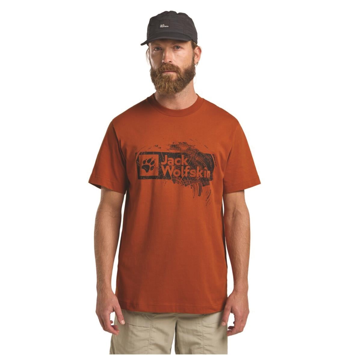 Jack Wolfskin Brand T M Erkek T-Shirt - Kızıl