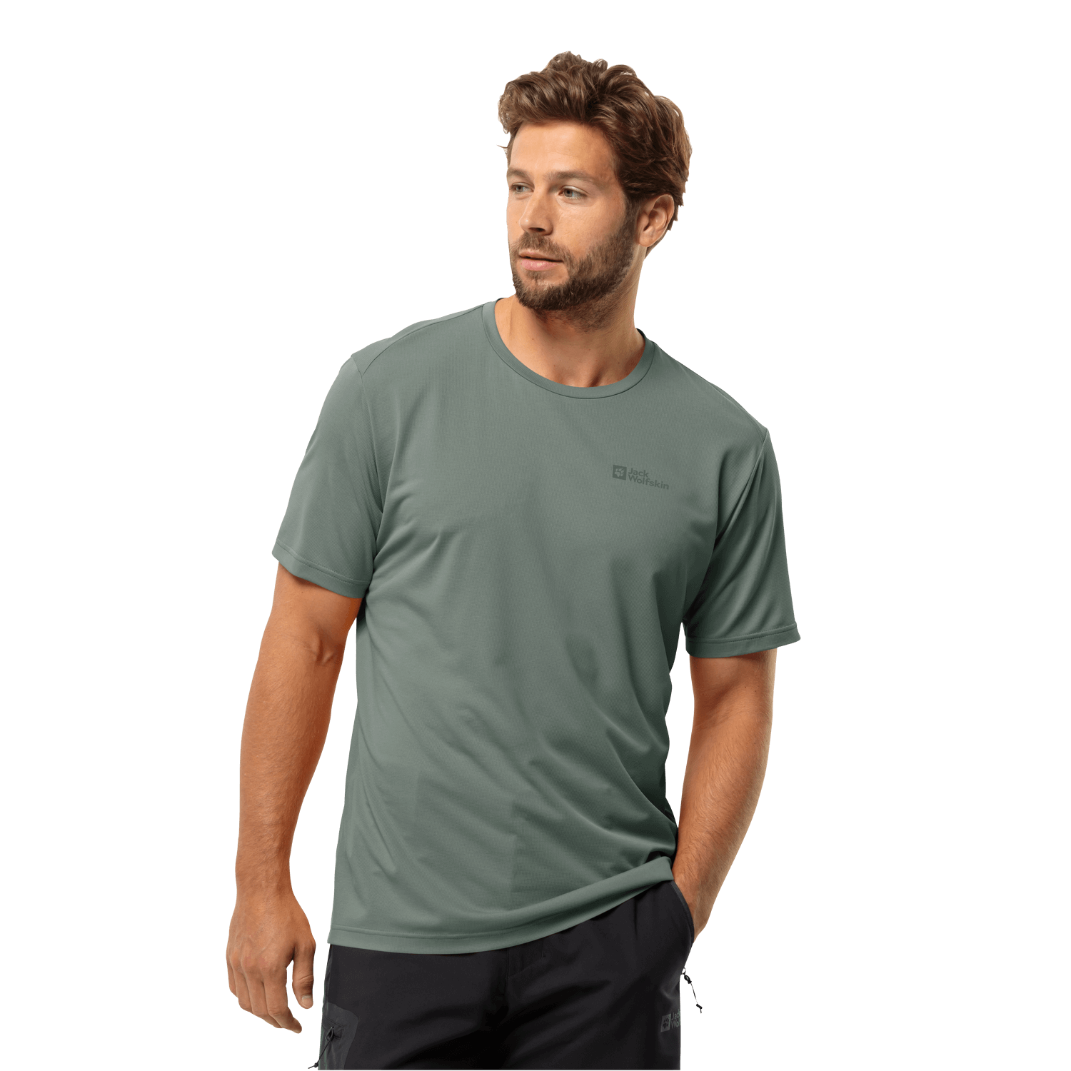 Jack Wolfskin Delgami S/S M Erkek T-Shirt - Haki