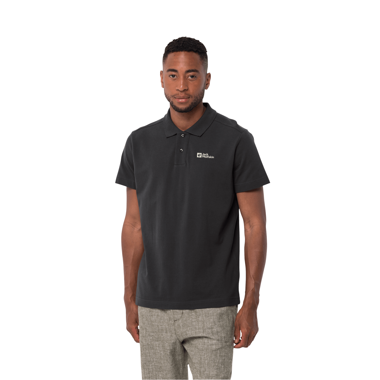 Jack Wolfskin Essential Polo M Erkek T-Shirt - Siyah