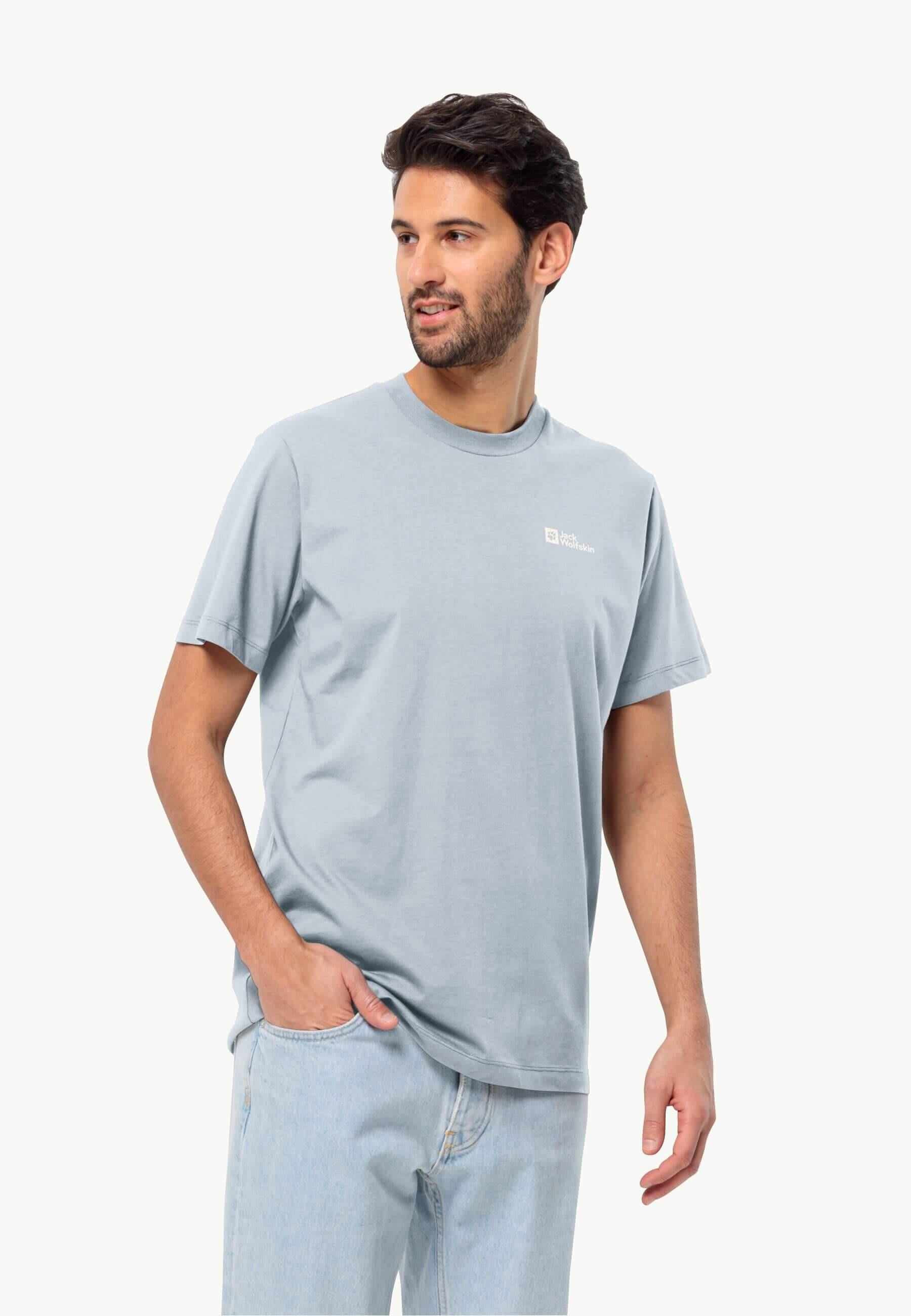 Jack Wolfskin Essential T M Erkek T-Shirt - Açık Mavi