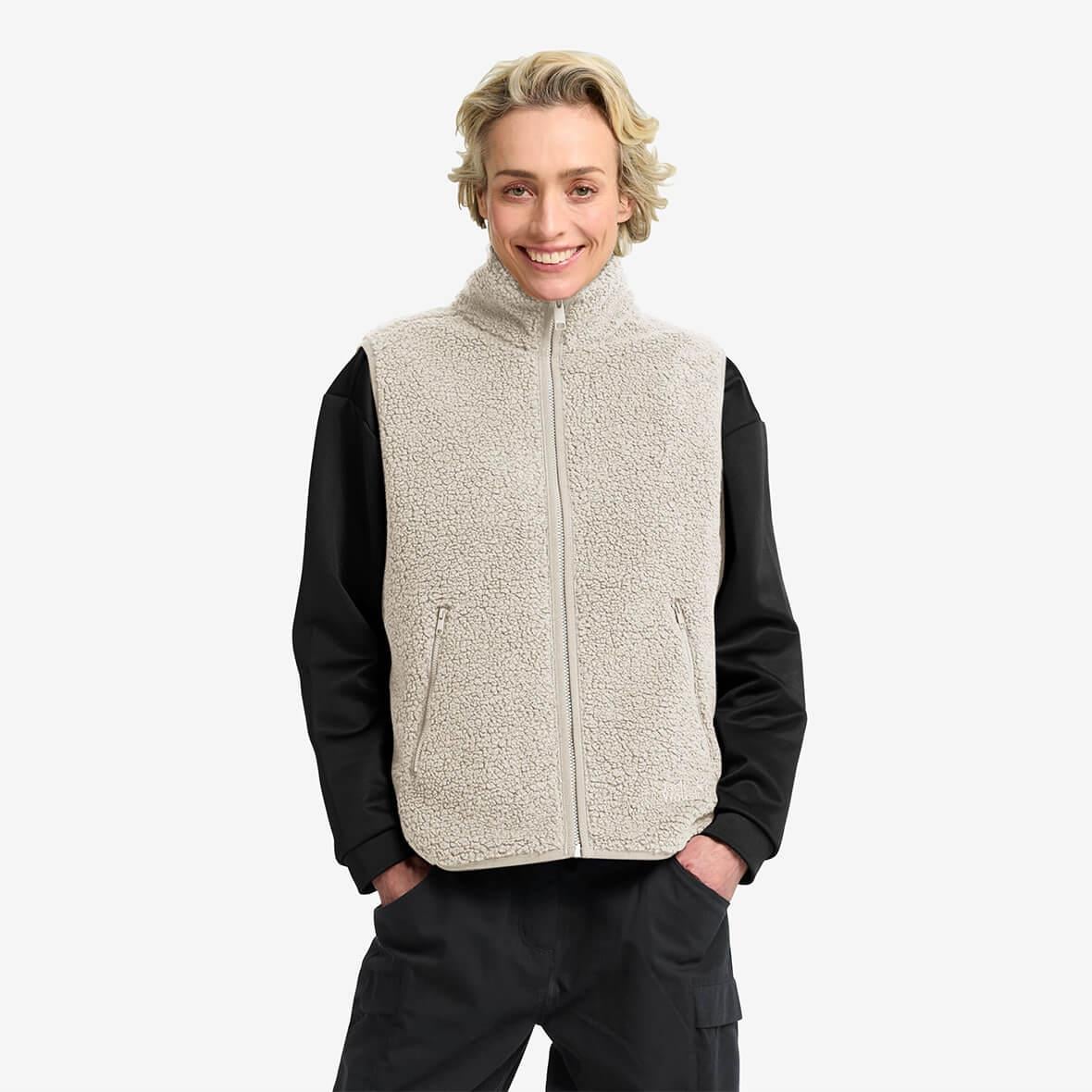 Jack Wolfskin High Curl Vest W Sherpa Polar Kadın Yelek - Bej