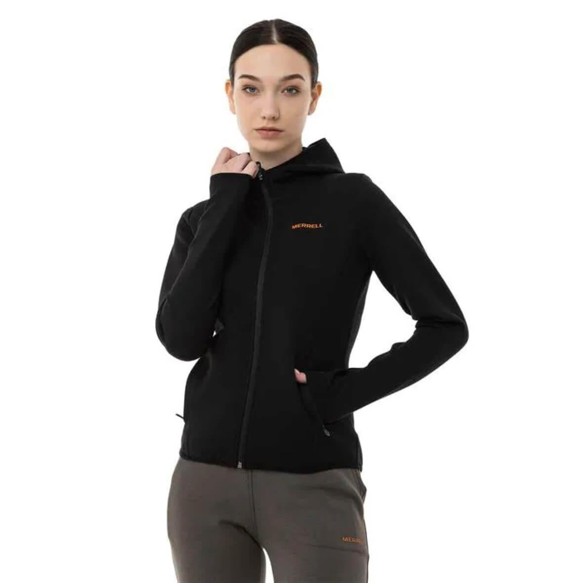 Merrell Shine Kapüşonlu Kadın Sweatshirt - Siyah