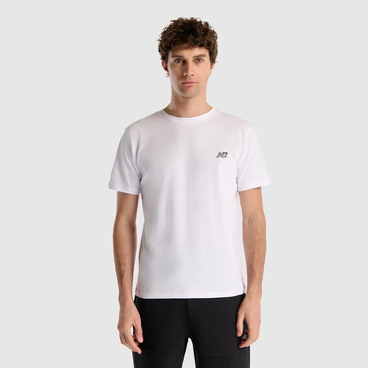 New Balance MNT1537-WT Erkek T-Shirt - Beyaz