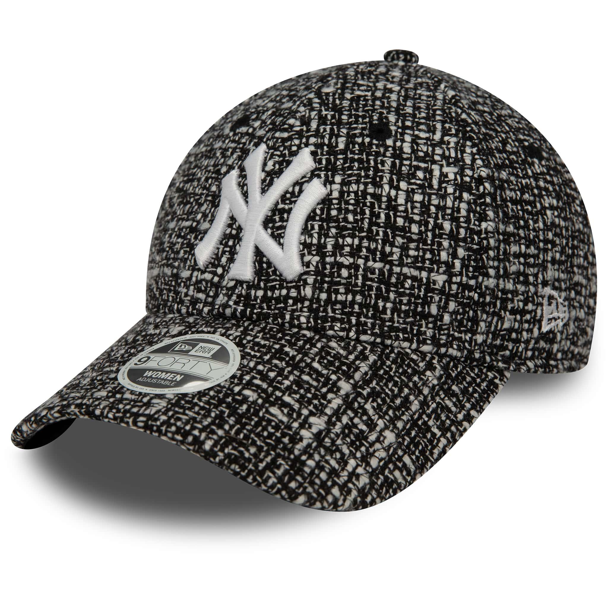 New Era Şapka - Wmns Summer Tweed 9FORTY New York Yankees - Siyah / Beyaz