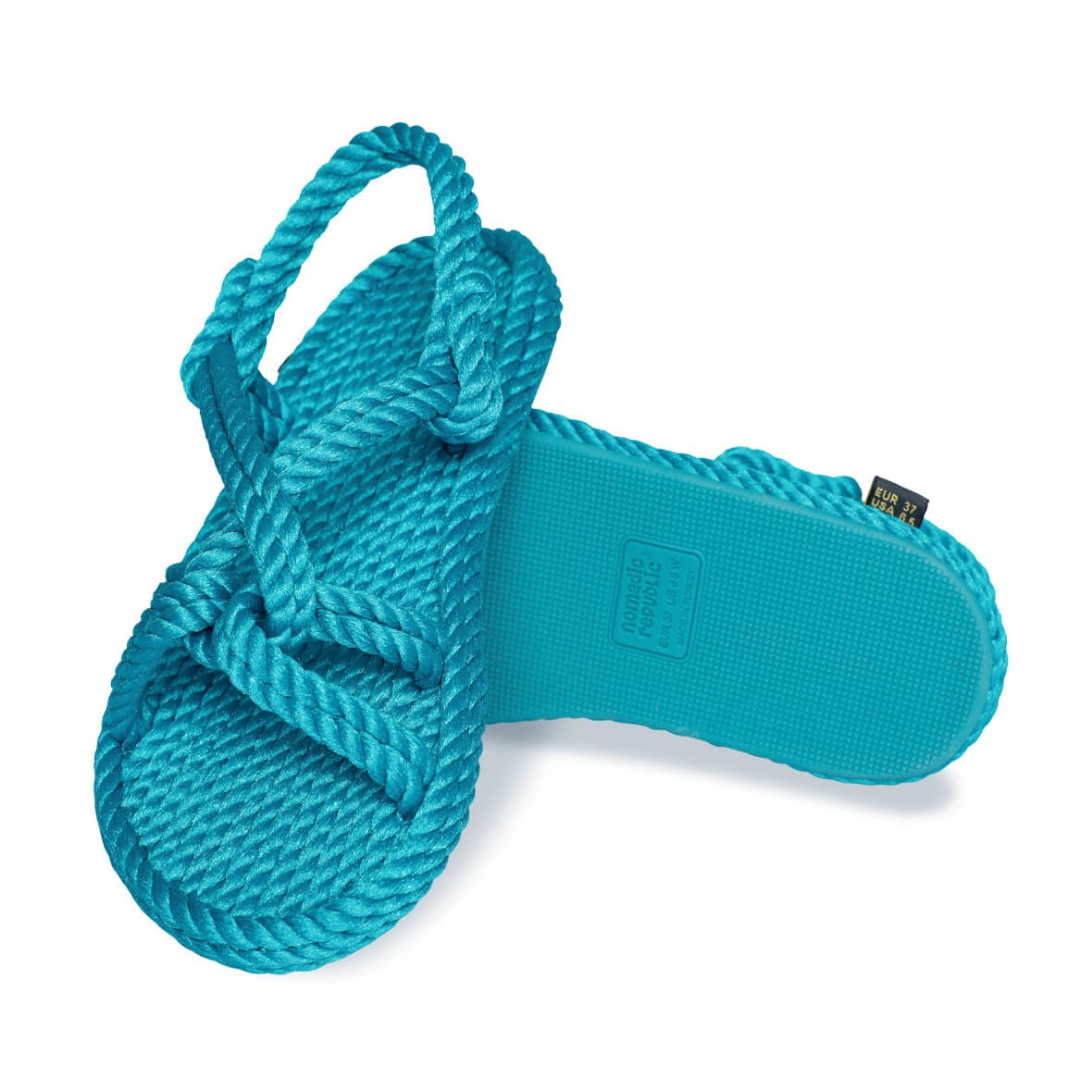 Nomadic Republic Bora Bora Kauçuk Tabanlı Kadın Halat Sandalet - Turkuaz