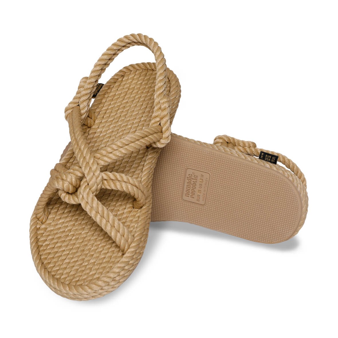 Nomadic Republic Bora Bora Kauçuk Tabanlı Erkek Halat Sandalet - Bej