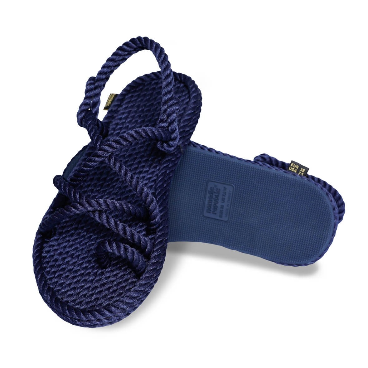 Nomadic Republic İbiza Kauçuk Tabanlı Kadın Halat Sandalet - Lacivert