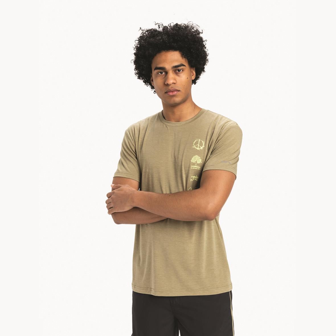 Quiksilver Coastal Run SS Erkek T-Shirt - Haki