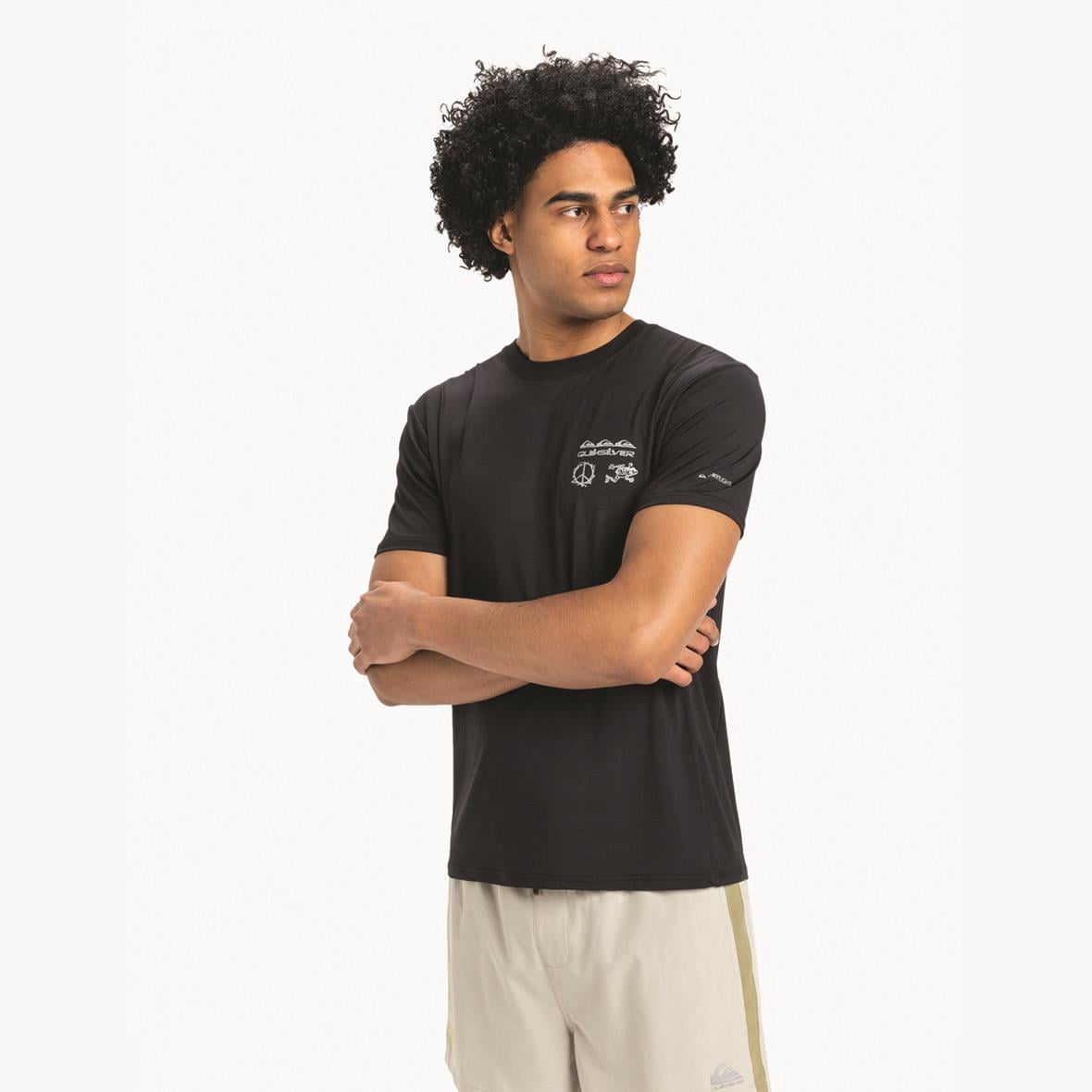 Quiksilver Lap Time SS Tee Erkek T-Shirt - Siyah