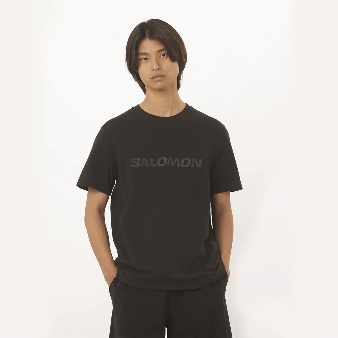 Salomon Big Logo Tee M Erkek T-Shirt - Siyah