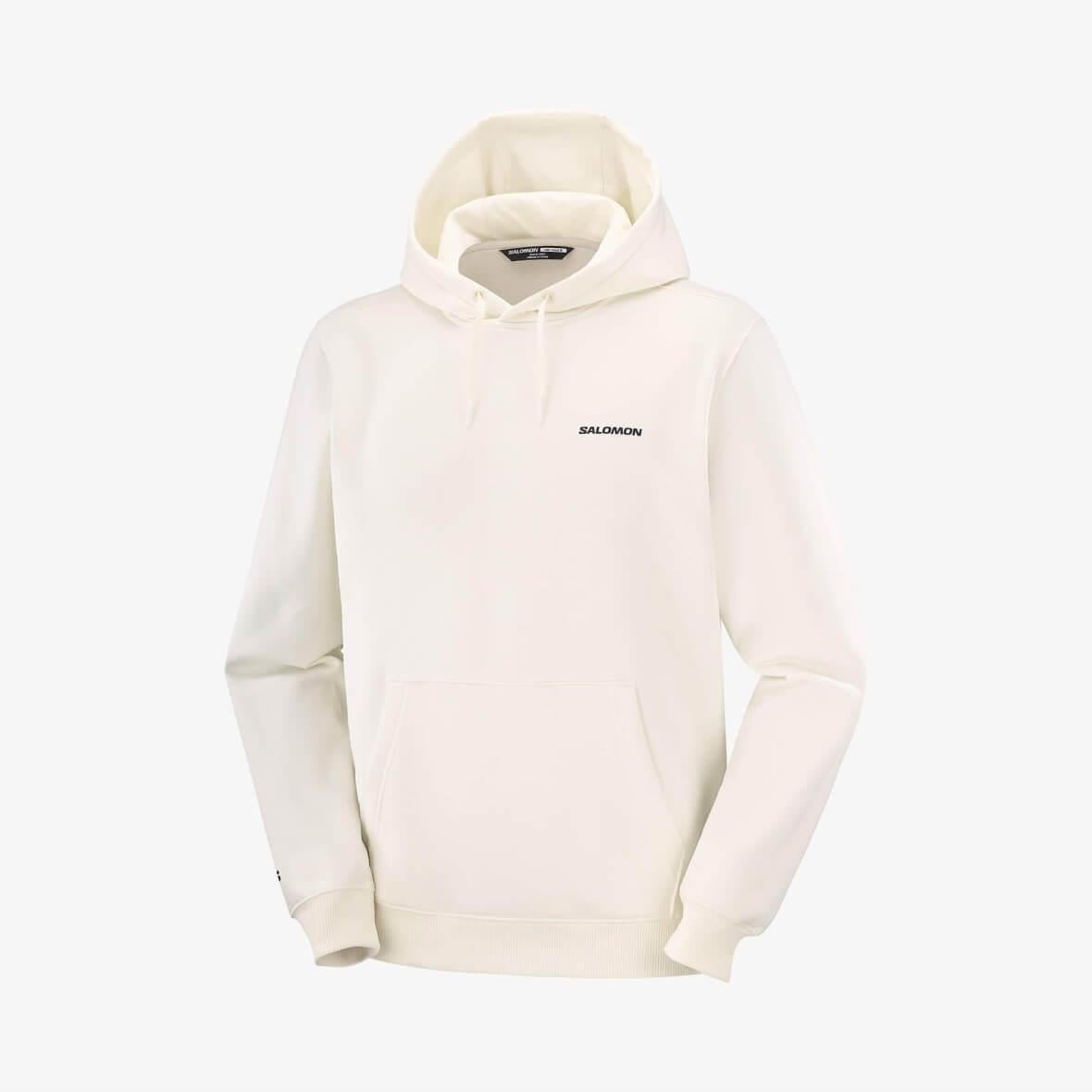Salomon Chest Logo Hoodie M Kapüşonlu Erkek Sweatshirt - Ekru