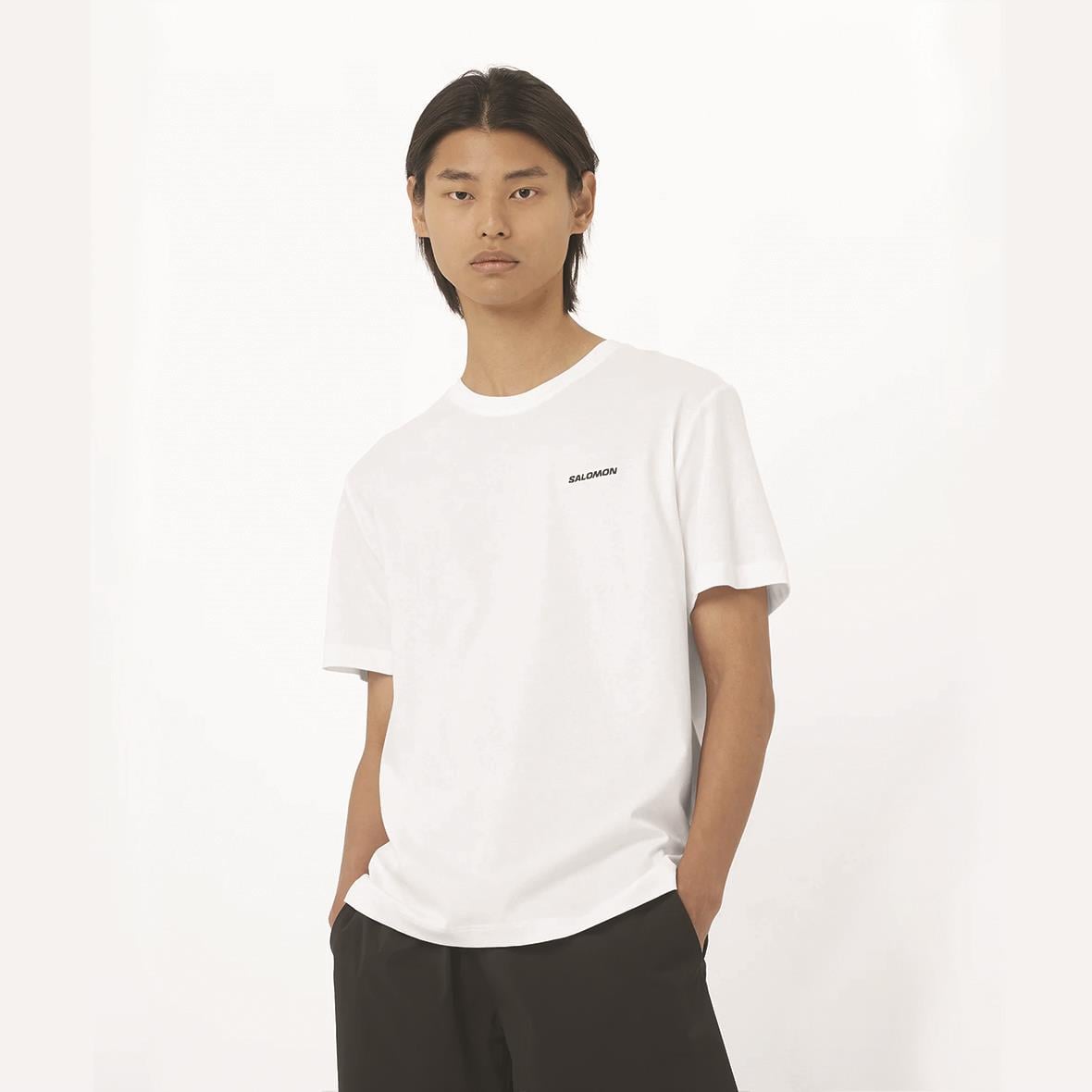 Salomon Logo Tee M Erkek T-Shirt - Beyaz