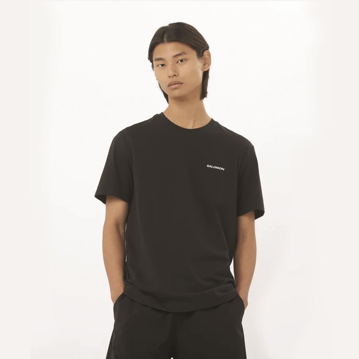 Salomon Logo Tee M Erkek T-Shirt - Siyah