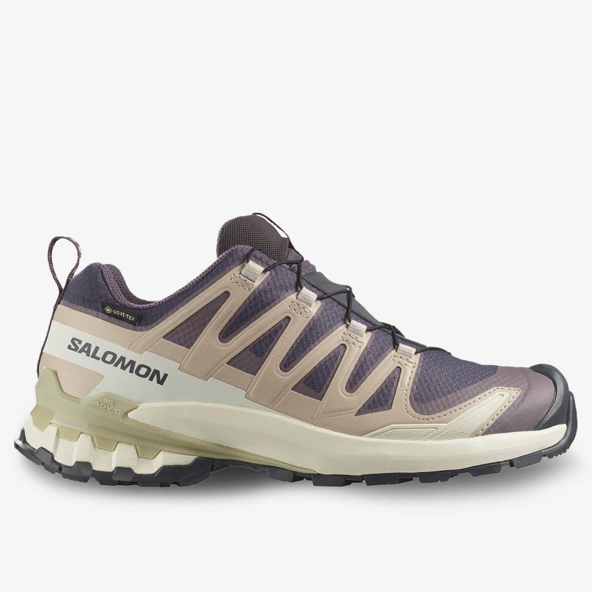 Salomon XA PRO 3D V9 GTX W Gore-Tex Kadın Outdoor Ayakkabı - Mürdüm / Ekru