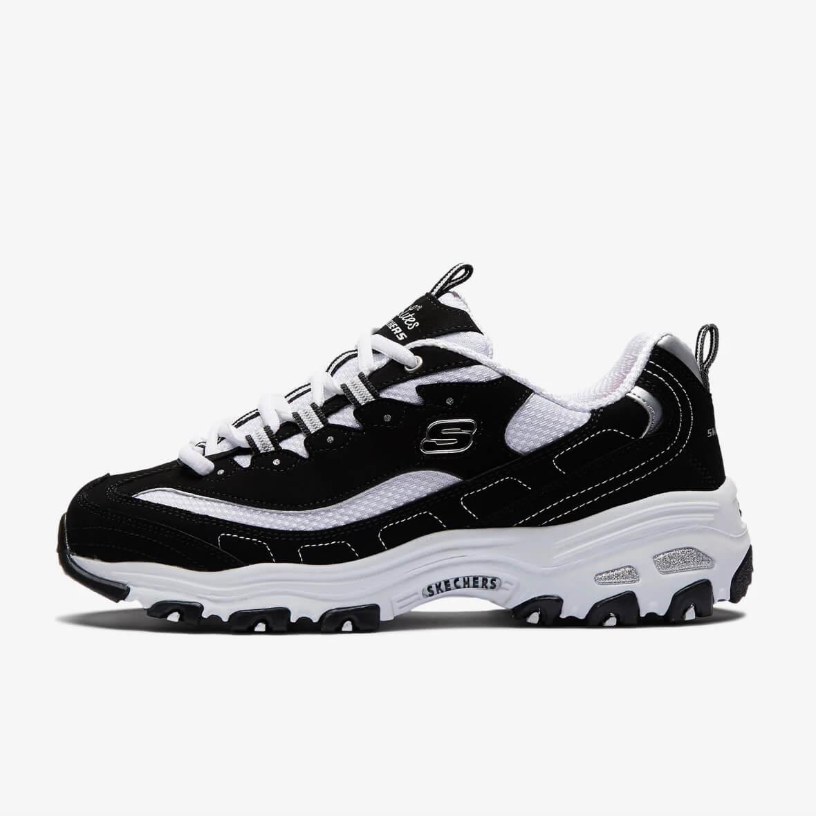 Skechers D'Lites Biggest Fan BKW Kadın Sneaker - Siyah