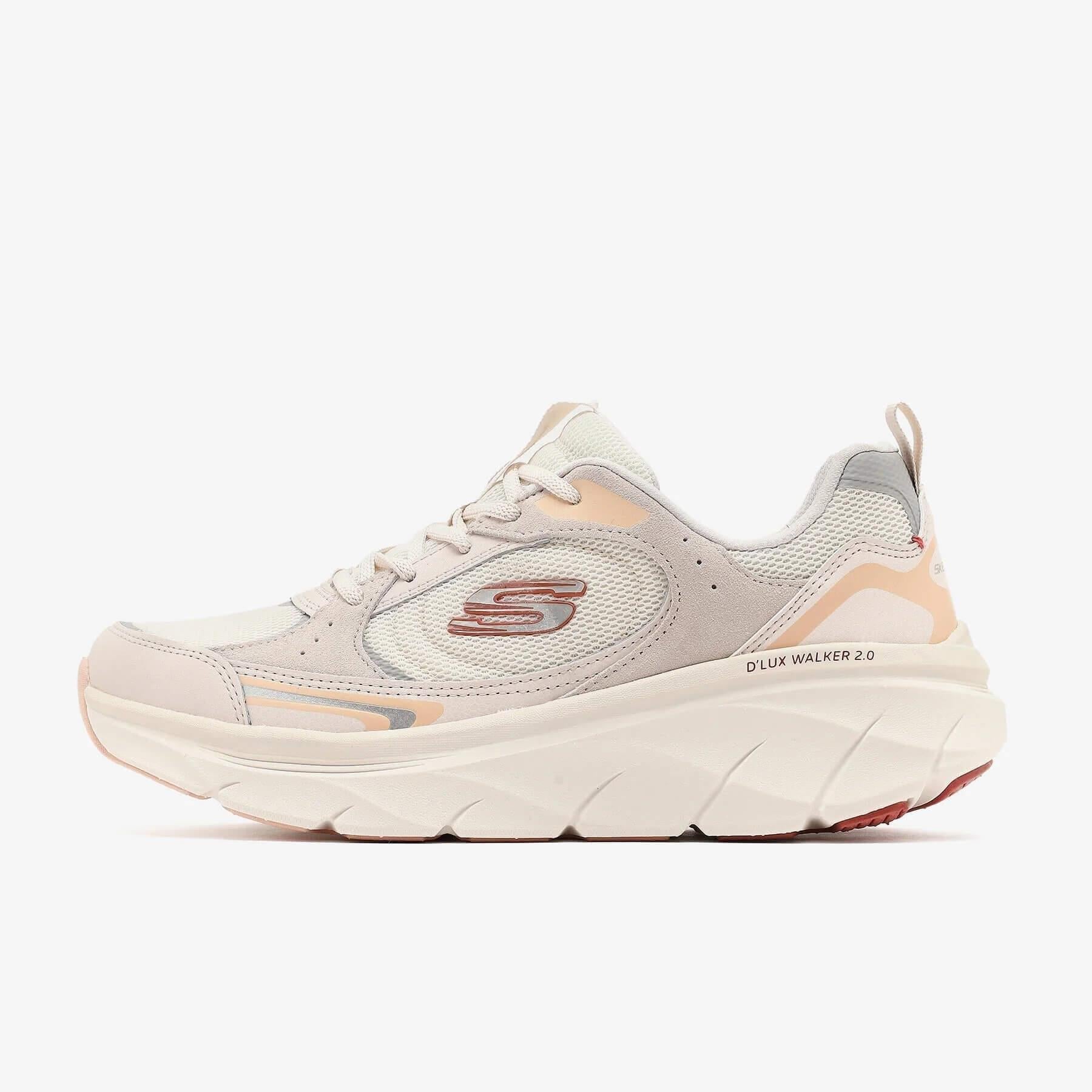 Skechers D'Lux Walker 2.0 150008 NAT Kadın Sneaker - Bej / Gri