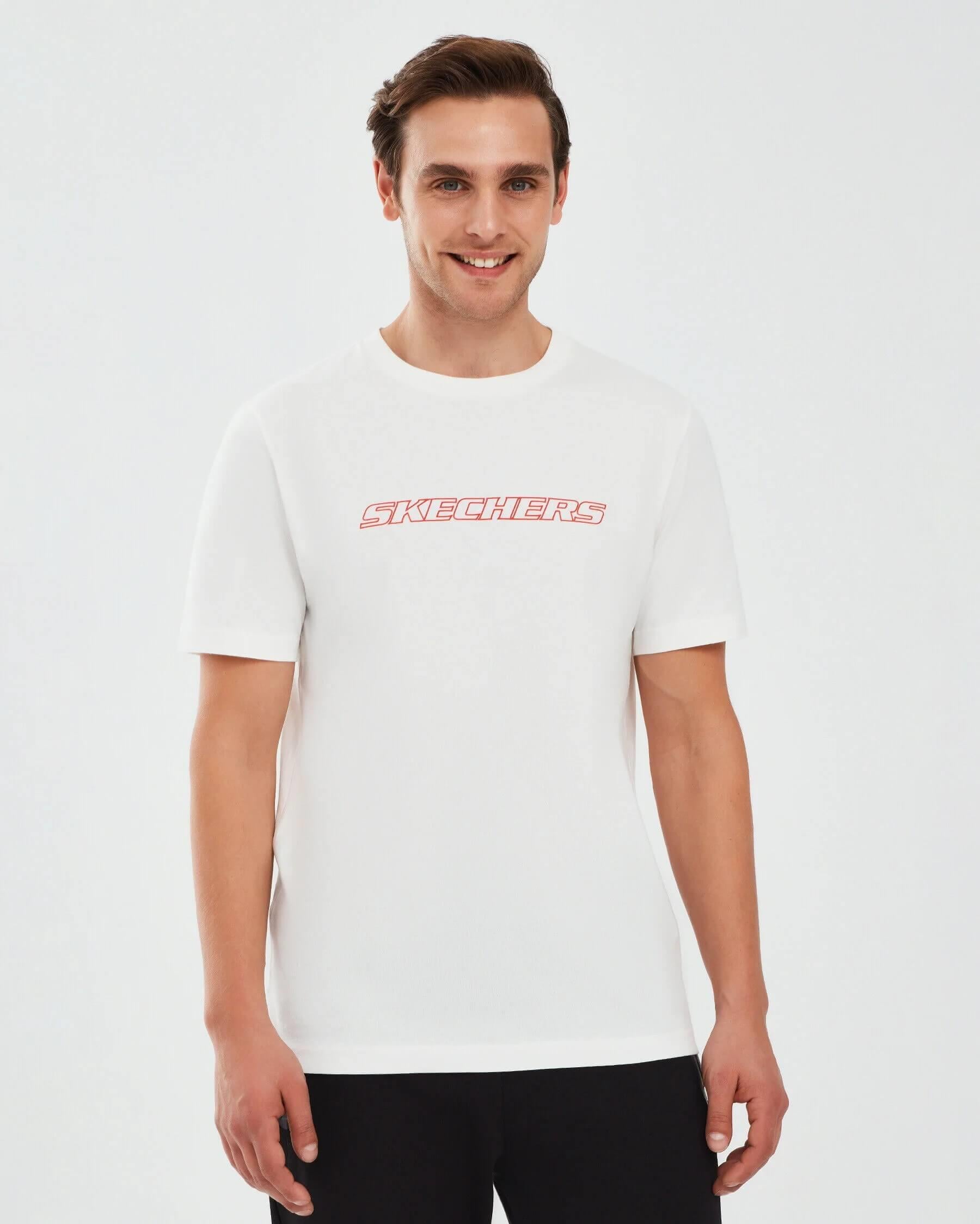 Skechers M Big Logo S202243-102 Erkek T-Shirt - Beyaz