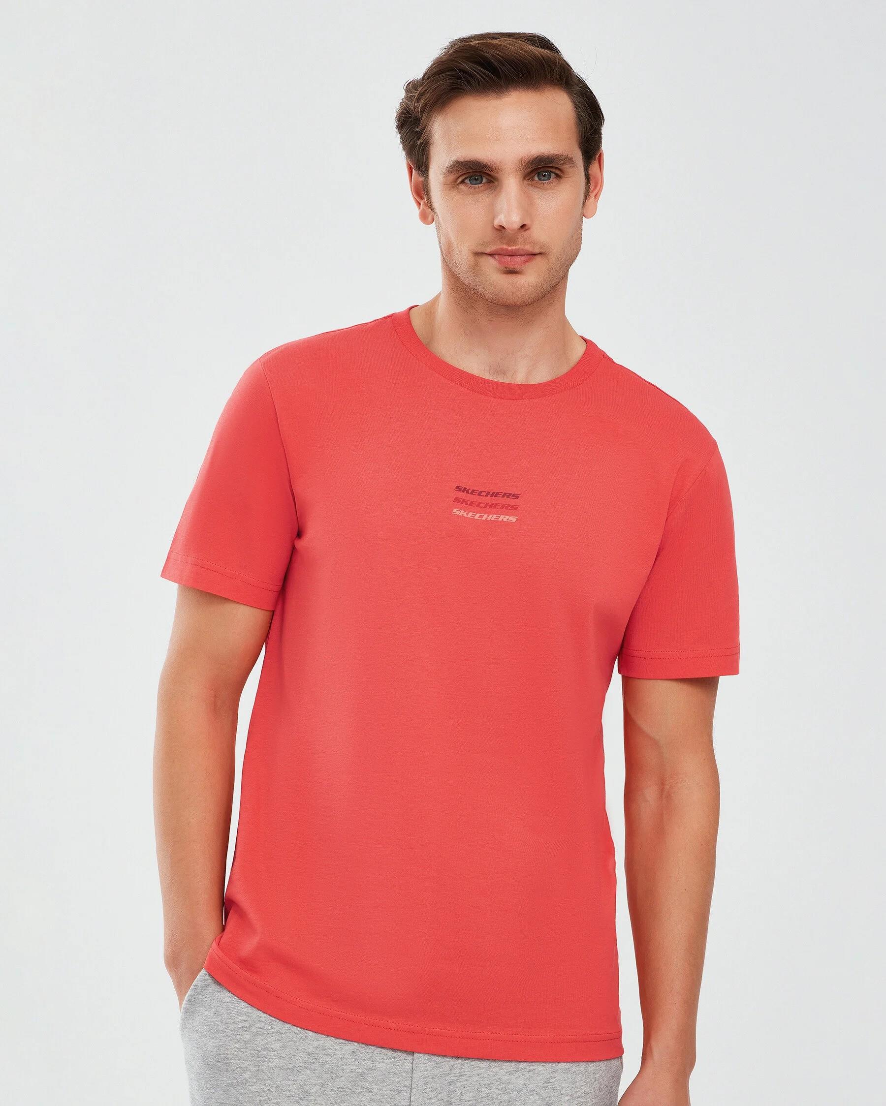 Skechers M Essential Crew Neck S241007-600 Erkek T-Shirt - Kırmızı