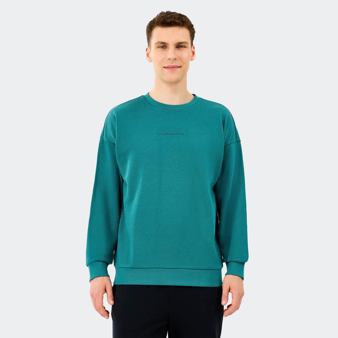 Skechers M Essential Crew Neck S2610015-0730 Erkek Sweatshirt - Petrol