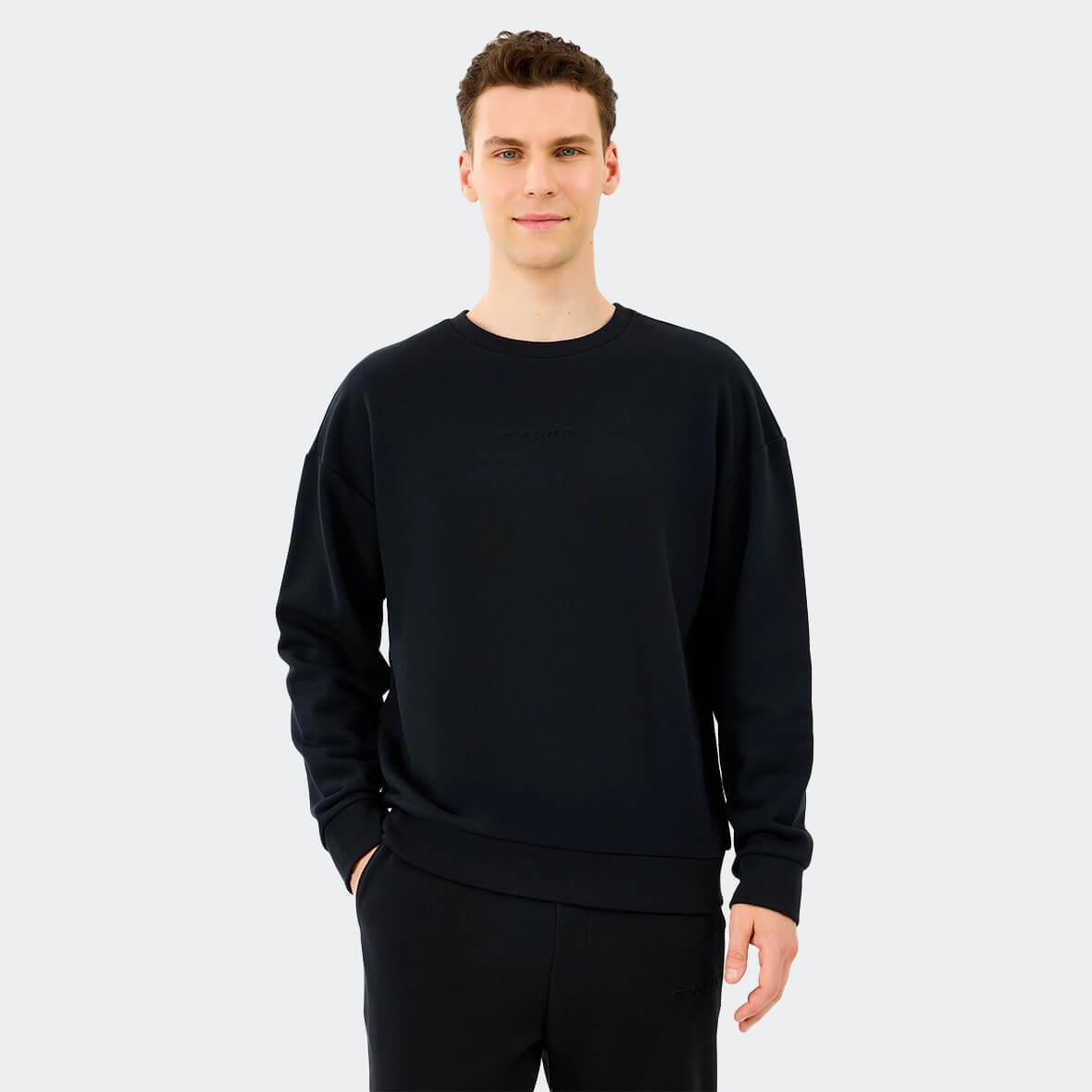 Skechers M Essential Crew Neck S2610015-3817 Erkek Sweatshirt - Siyah