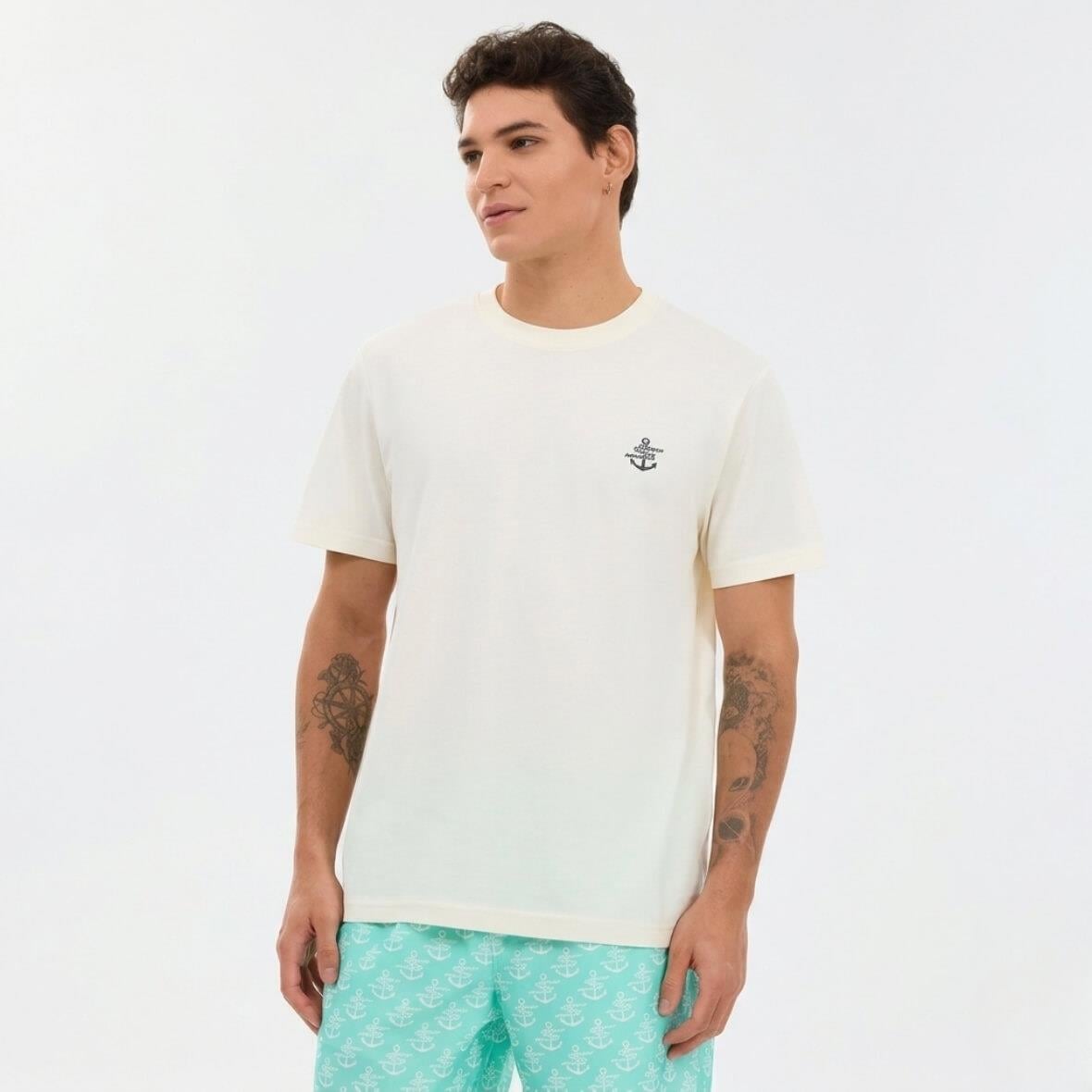 Skechers M Regular S2610117-3855 Erkek T-Shirt - Bej