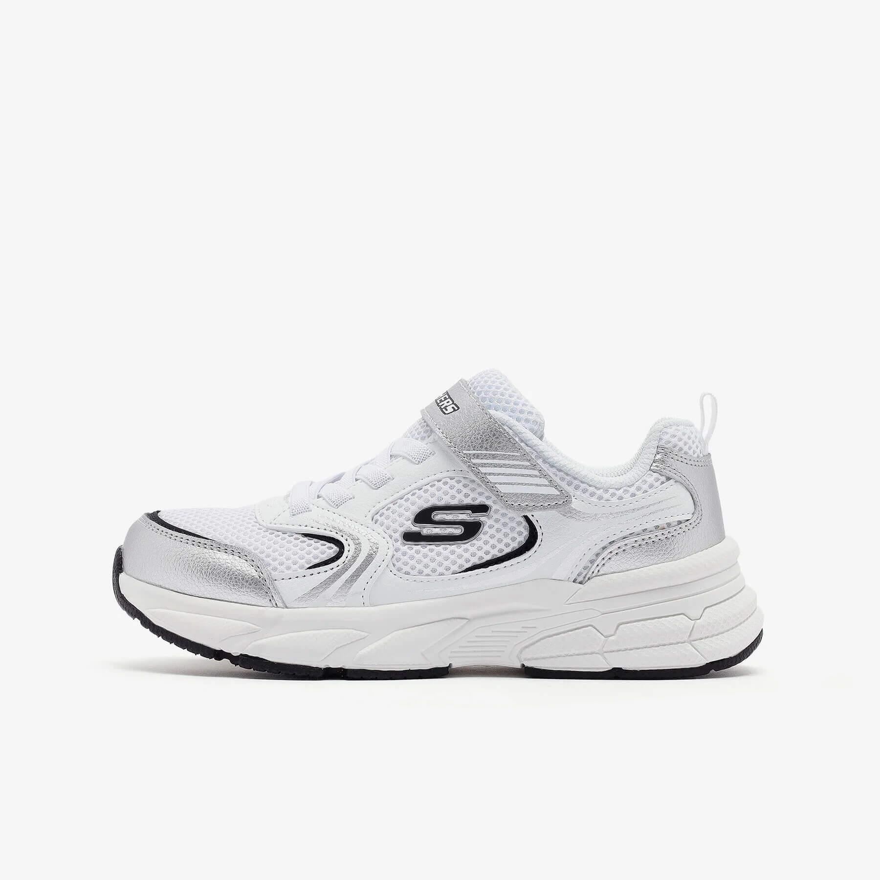 Skechers Retro-Graph 303692L WSL Çocuk Spor Ayakkabı - Beyaz / Gümüş