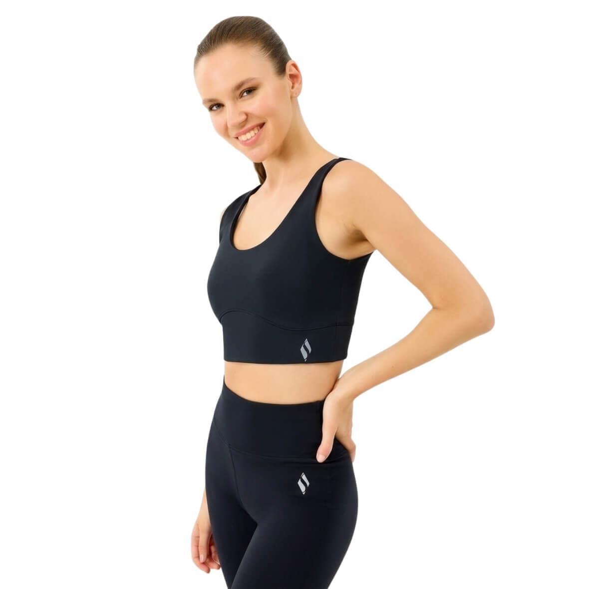 Skechers W U Neck Bra Kadın Sporcu Sütyeni - Siyah