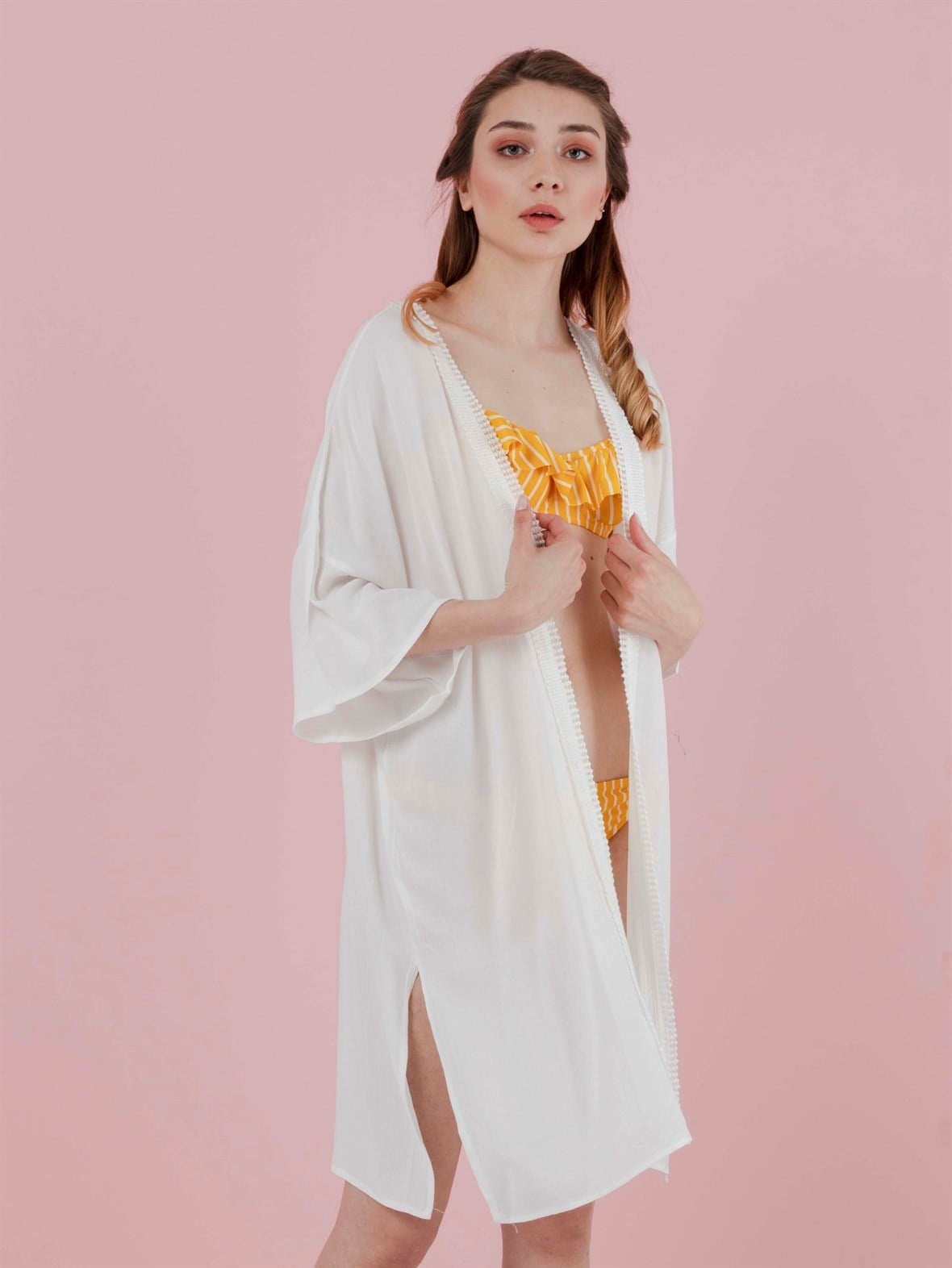 The Natural People Şerit Dantel Detaylı Yırtmaçlı Pareo